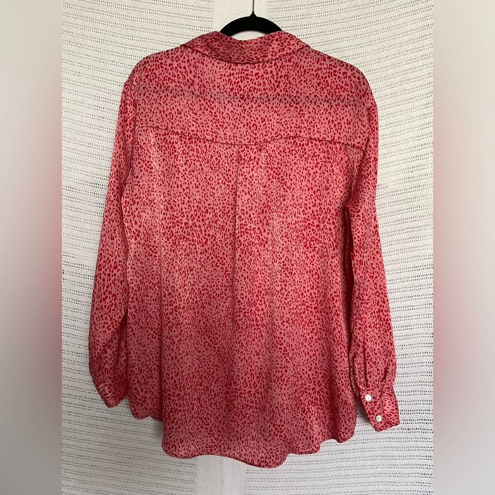 Zara Pink and Red Blouse with Relaxed Fit - Picture 2 of 6